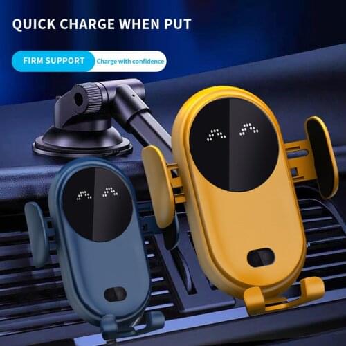 Qi Car Phone Holder Wireless Charging Automatic Alignment Air Vent Mount CD Stand For phone Huawei Car Charger Universal J
