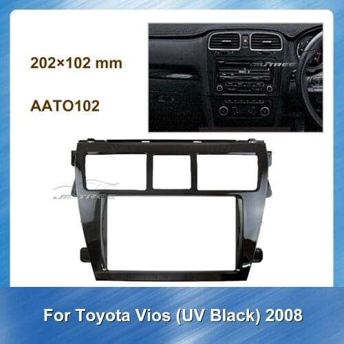 Car Fascia Radio Auto Multimedia fascia Car refitting DVD frame For Toyota Vios 2008 UV Black Car GPS Navigation Fascia Panel