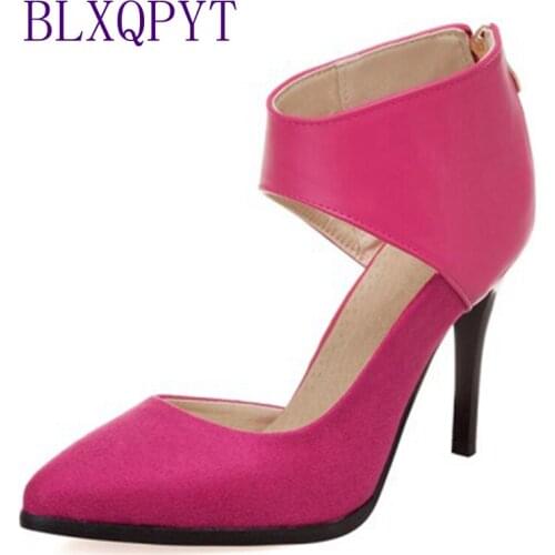 BLXQPYT New SUMMER Gladiator Sandals Women Sexy fashion Big Size 32-50 Lady High Heel 9CM Women Pumps wedding Party shoes 615