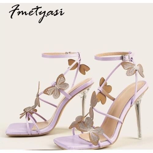 Sandals Women Summer 2021 New Butterfly-knot Super High Heels Buckle Strap Thin Heels Front Rear Strap Fashion Beautiful