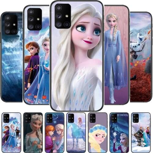 Frozen Girl Disney Phone Case Hull For Samsung Galaxy A50 A51 A71 A70 A52 A40 A30 A31 A80 A20E 5G S Black Shell Art Cell Cove