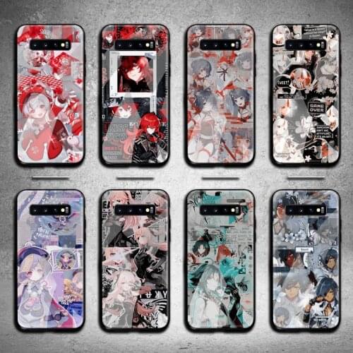 Genshin Impact Anime Phone Case Tempered Glass For Samsung S20 Plus S7 S8 S9 S10 Note 8 9 10 Plus