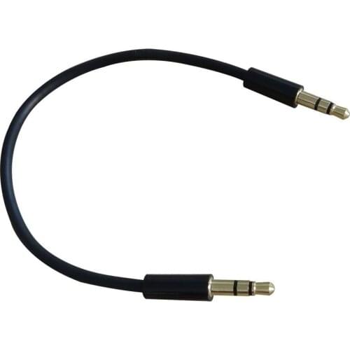 Black 20cm 3.5mm Aux Auxiliary Audio Cable for Headphones Car