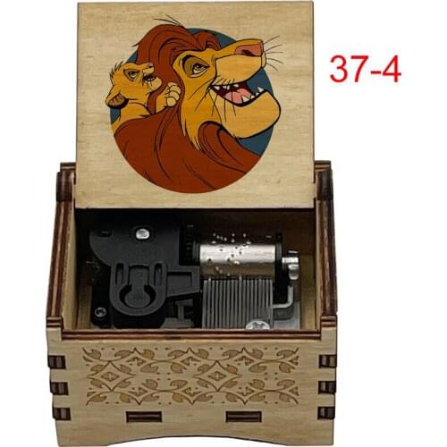 Color lion print can you feel the love tonight mechanical Music Box Wooden new year Christmas Birthday Gift home Decoration