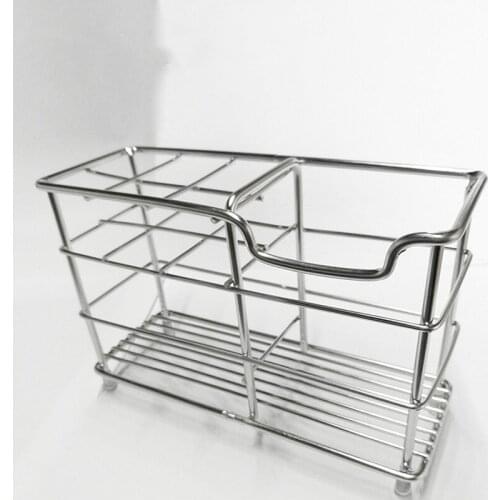 Toothbrush Holder Toiletries Organizer Toothpaste Stand Storage Rack Stainless Steel Bathroom Caddy For Kitchen Household WJ922