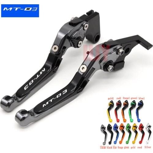 For YAMAHA MT-03 MT03 MT 03 2005-2009 Motorcycle Accessories CNC Folding Extendable Brake Clutch Levers LOGO MT-03