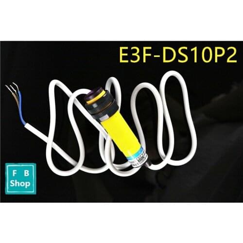1pcs E3F-DS10P2 M18 3 Wire DC 6V-36V PNP NC Diffuse Type Photoelectric Switch SensorDetection Range 10mm