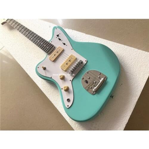 Inheriting the classic surf green jazz left hand electric guitar can be customized free shipping