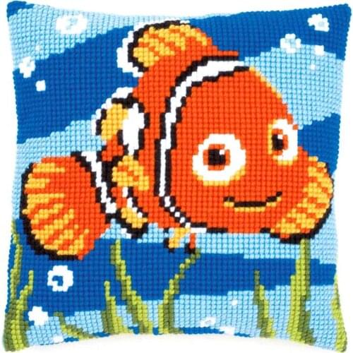 Latch Hook Cushion Animal fish Pillow Case Color Canvas Acrylic Yarn Latched Hook Pillow Kits Crochet Cushion Cover