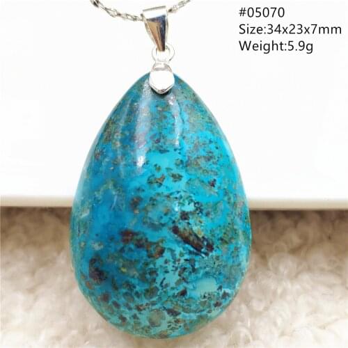 Natural Blue Malachite Green Chrysocolla Pendant Powerful Necklace Women Men Water Drop Jewelry AAAAA
