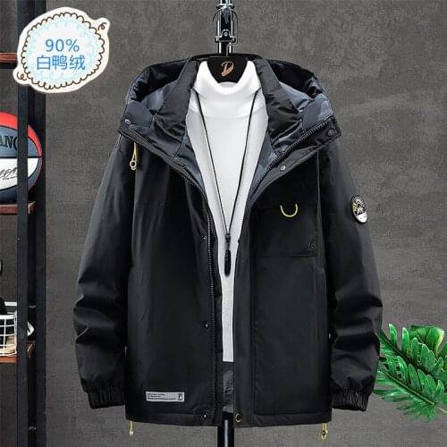 Winter Men 90% White Duck Down Jacket Thick Warm Hooded Fashion Jackets Casual Coats Mens Brand Clothing Windbreaker Coats