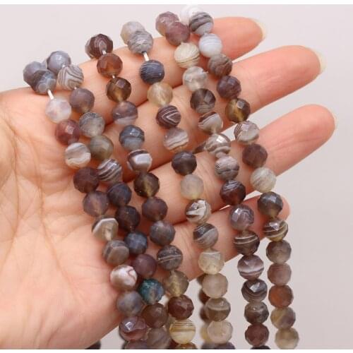 Small Beaded Natural Stone Persian Gulf Round Faceted Beads for Jewelry Making Charm DIY Bracelet Necklace Accessories 8mm