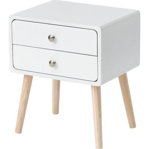 Nordic Minimalist Bedside Table With Two Drawer Newest Practical Bedroom Furniture Space Saving Nightstands HWC
