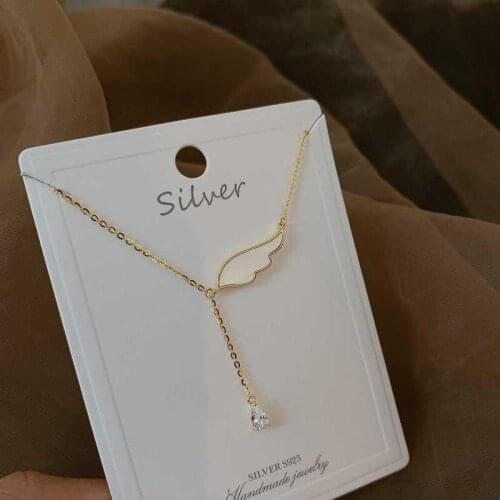 Real gold plating shell wing necklace female clavicle chain tide cold wind contracted net red small skirt many design choker cha