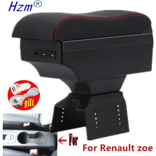 For Renault zoe Armrest Box car leather arm rest car-styling center console decoration automobile interior with USB 2020
