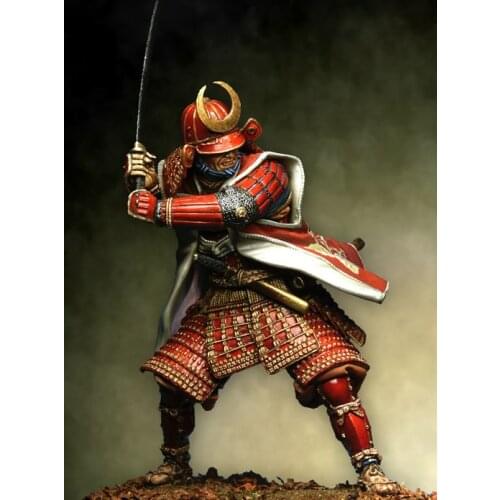 1/18 90mm ancient warrior stand with sword and base Resin figure Model kits Miniature gk Unassembly Unpainted