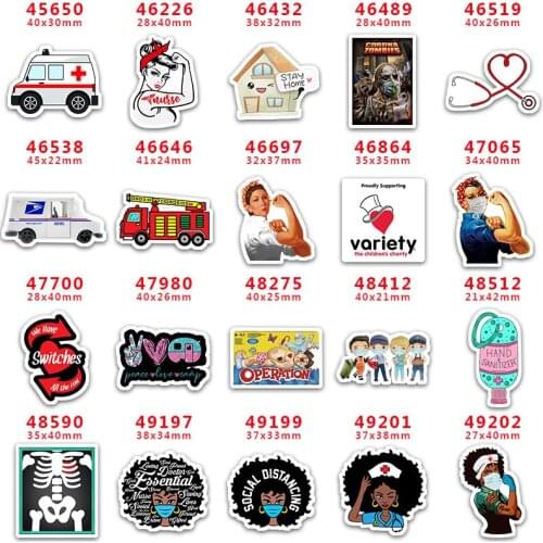 DIY Craft Supplies Sewing Accessories Cartoon Printed Planar Resins Mold 10 Pieces. PR-45650