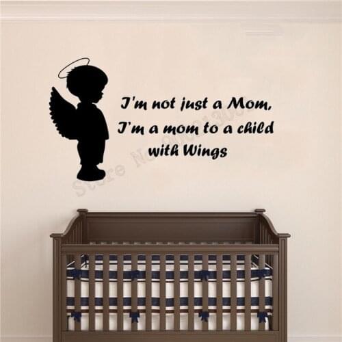 Baby Quotes Wall Decoration angel Boy Wall Sticker Lovely Cute Decals Vinyl Art Removeable Decor Ornament LY1085