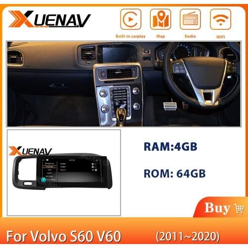 8.8 Inch RAM4G ROM64G Android Car Radio GPS Navigation For Volvo S60 V60 2011-2020 Support Full Touch Car Stereo Autoradio