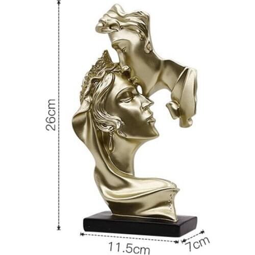 Resin Kissing Couple Figurines Lover Statues Valentines Day Gift Present Room Decoration Accessories Home Bedroom Decor