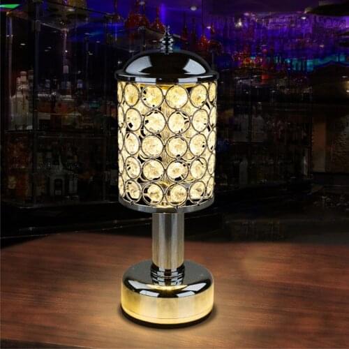 Modern Table Lamp Desk Light Bedside Table Lighting with Crystal Lamp Shades Cafe Night Light for Living Room Bedroom US Plug