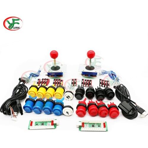 Zero Delay USB Arcade Kit USB To PC PS2 PS3 With Long ZIPPY Style Joystck American Push Buttons MAME DIY