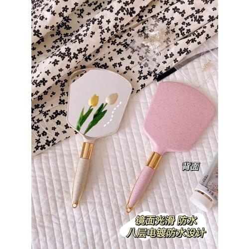 Vintage Handheld Makeup Mirror Hand Mirror Vanity Mirror SPA Salon Makeup Vanity with Handle Cosmetic Compact Mirror for Women