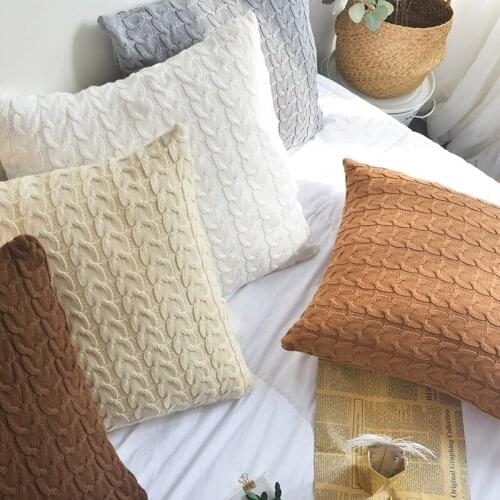 Twisted-pair pattern knitted removable pillow for sofa bed pillows cushion for leaning on of bay window tatami cushion chair pad