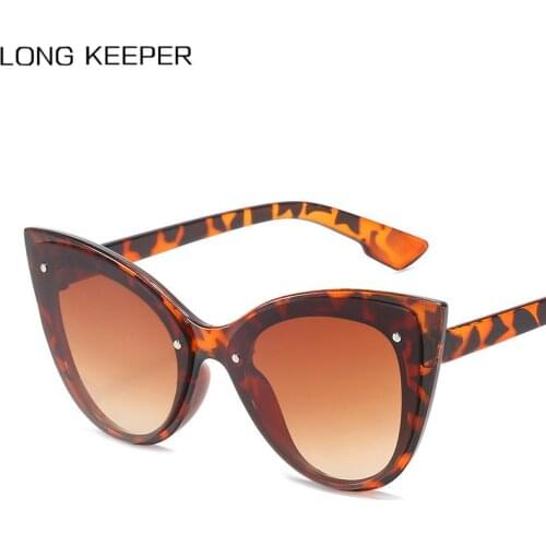 Women Cat Eye Sunglasses Brand Designer Fashion Gradient Lens Sun Glasses Female Sexy Leopard Black Eyeglasses Oculos De Sol