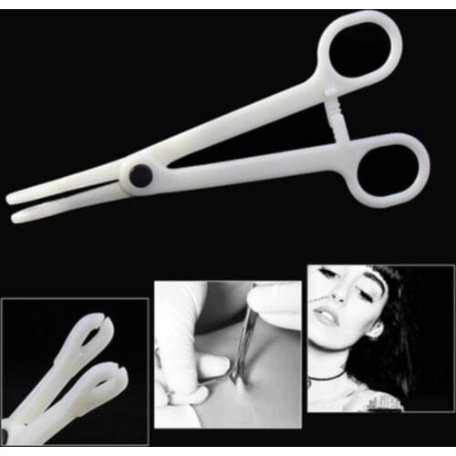 1PC Profession Acrylic Disposable Body Piercing Plier Plastic Clamp Body Ear Lip Navel Nose Tongue Eyebrow Piercing Forcep Tool