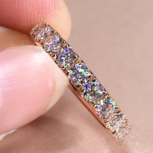 10K Au417 Gold Women Ring Moissanite Diamonds 0.08 Carart Round Luxury Elegant Party Engagement Anniversary Ring Trendy Present
