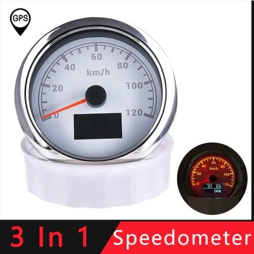 120 km/h Car GPS Speedometer With LCD Display COG Trip Total Mileage 3 in1 Speed Odometer With Red Backlight GPS Antenna