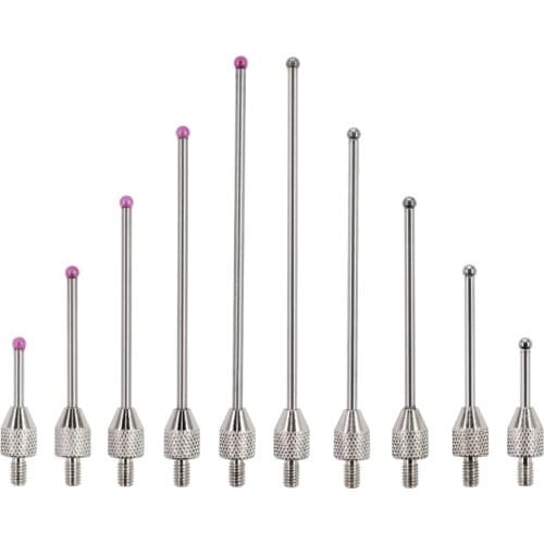 2mm Ruby Tungsten Steel Head OD 30mm 40mm 50mm Measure Length M2.5 Thread Micrometer Lever Dial Test Gauge Tip Indicator Probe