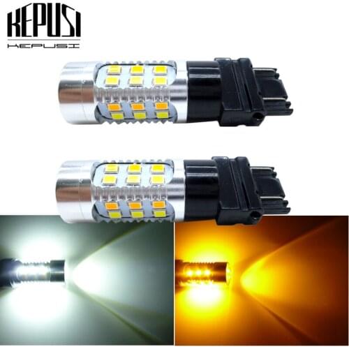 2x Amber White Switchback LED 3157 T25 2835 Chip Car DRL Daytime Running Turn Signal Light Parking Tail Backup Bulb 12V 24V