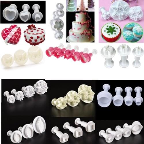 3/4/5pcs Cake Baking Cookie Mold Fondant Cake Tools Love Heart Shape Cake Biscuit Sugarcraft Cookies Plungers Paste Cutter Tools