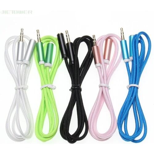 3.5mm Braid Frosted AUX Cables Headphone Extension Cable Jack Male To Female for Computer Extender Cord Audio Cables 100pcs/lot