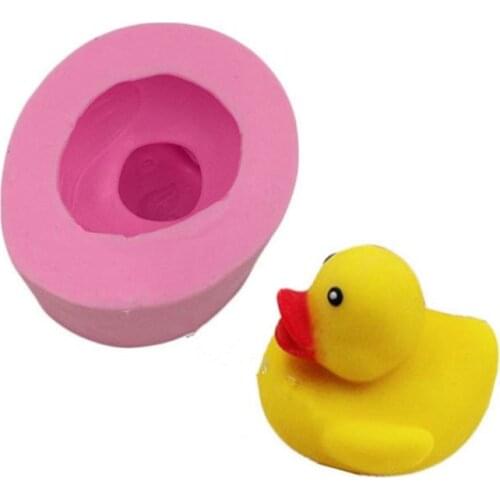 3D Lovely Mini Yellow Duck Silicone Candle Mold Handmade Soap Aroma Plaster Mould DIY Fondant Decorating Tools Cake Baking Mould