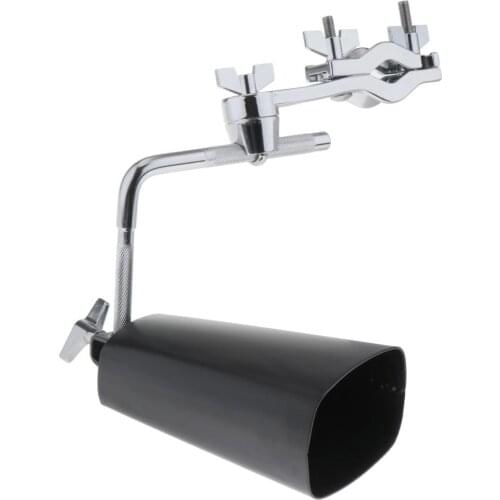 6" Metal Cow Bell Noise Maker Percussion Musical Instrument Mountable for Drum with Mounting Bracket