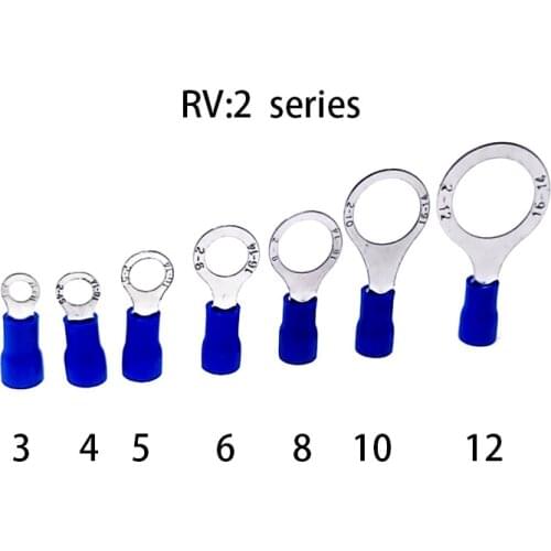 70 pieces RV2-4 1.5-2.5 mm ring insulation crimp terminal lug wire connector cable wire connector RV series kit