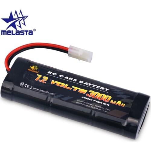 MELASTA RC Battery 7.2V 3Ah Ni-MH High Power 6-cell with Tamiya Discharge Connector for RC Racing Cars ,RC Truck,RC Tank,RC Boa