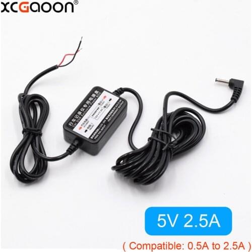 XCGaoon Car Charger DC Converter Module 12V 24V To 5V 2.5A with 3.5mm Port fit Radar Detector DVR Camera, Cable Length 3.1m