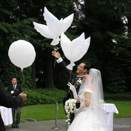 White Dove Balloons Aluminum Helium Inflatable Biodegradable Foil Balloons Pigeon Peace Eco Friendly Balloon Wedding Party Decor