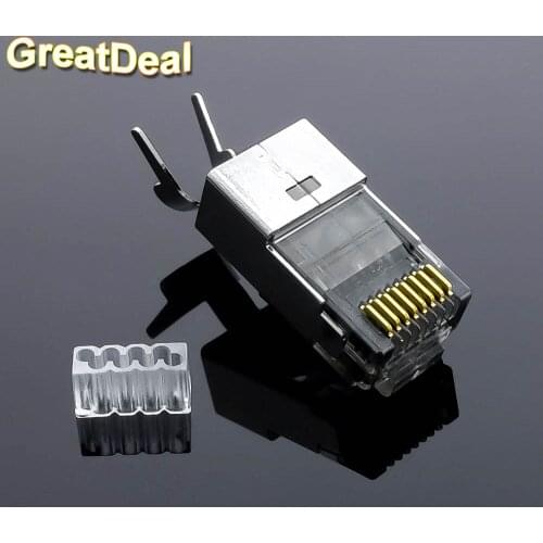 Cat7 Cat6a Cat6 RJ45 connector Cat 7 network connector rj45 plug metal shielded RJ45 Connectors ethernet cable HY1552