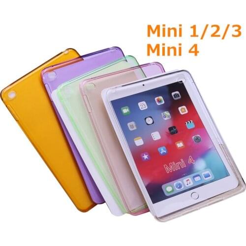 For iPad Mini 1 2 3 4 Case Soft TPU Clear Crystal TPU Bumper Cover for iPad Mini 7.9" Ultra Thin Transparent Silicone Case A1550