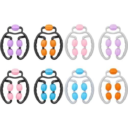 Fitness 5 Wheels Shaft Ring Leg Clamp Massager Muscle Relaxation Rolling Wheel Massage Calf Shaping Product for Yoga Home