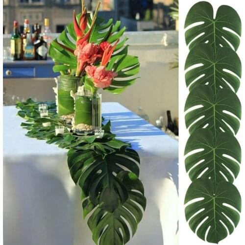 Artificial Tropical Palm Leaves Hawaiian Luau Party Summer Jungle Theme Party Decoration Wedding Birthday Home Table Decor