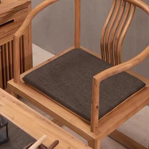 Chinese Tea Chair Cushion Four Seasons Cotton Linen Table Dinner Taishi Arm-Chair Solid Wood Mahogany Sofa Seat Home Decor