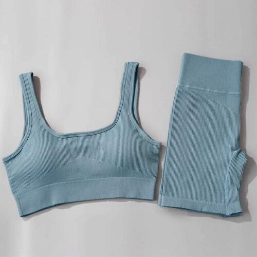 Seamless Women Yoga Set Shorts Gym Clothing Suit Summer Fitness Sports Bra High Waist Short Sport Set Workout Training Tracksuit