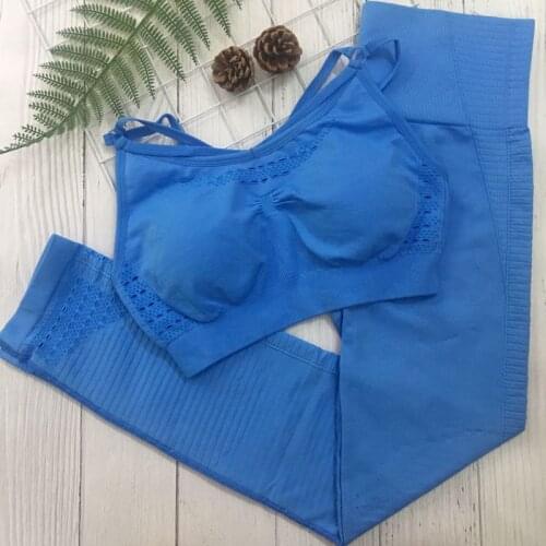 Yoga Sets Women Energy Seamless Leggings + Bra Gym Fitness Clothing High Waist Yoga Leggings Set Running Sportswear