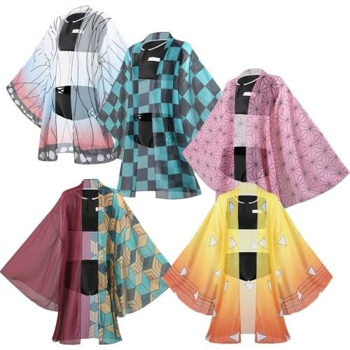 Swimsuit Suit Anime Demon Slayer Kochou Shinobu Cosplay Costume Kimetsu no Yaiba Kimono Kamado Nezuko Bikini Beach Swimsuit Girl